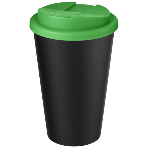 Gobelet recyclé personnalisé 350 ml Americano® Eco Vert / Noir